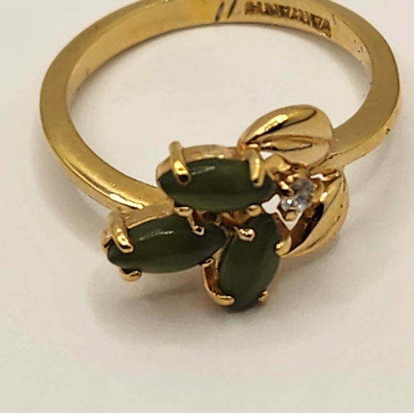 22k gold, diamond and jade ring - Picture 5 of 6